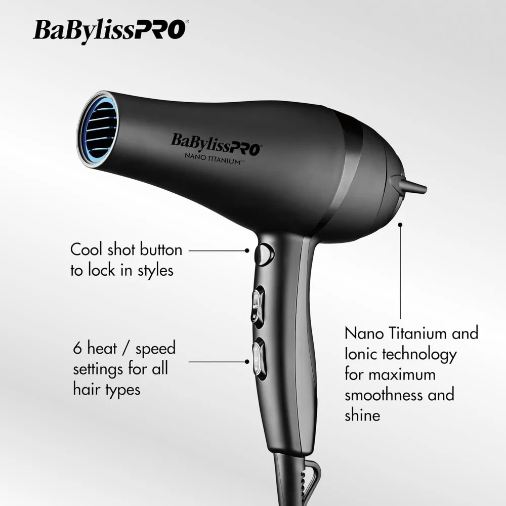 Hair Dryer, Nano Titanium 2000-Watt Blow Dryer, Professional/Ionic, Hair Diffusers