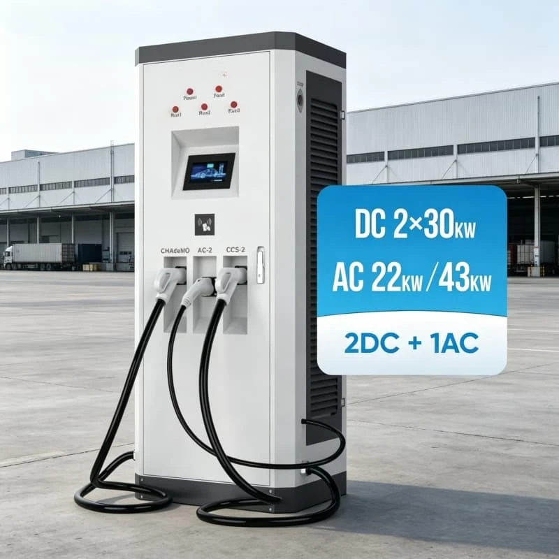 Vehicle Ev Charger Dc Fast Electric Vehicle Charger 100kw CCS Chademo Interface Public Fleet Charging Station Customized