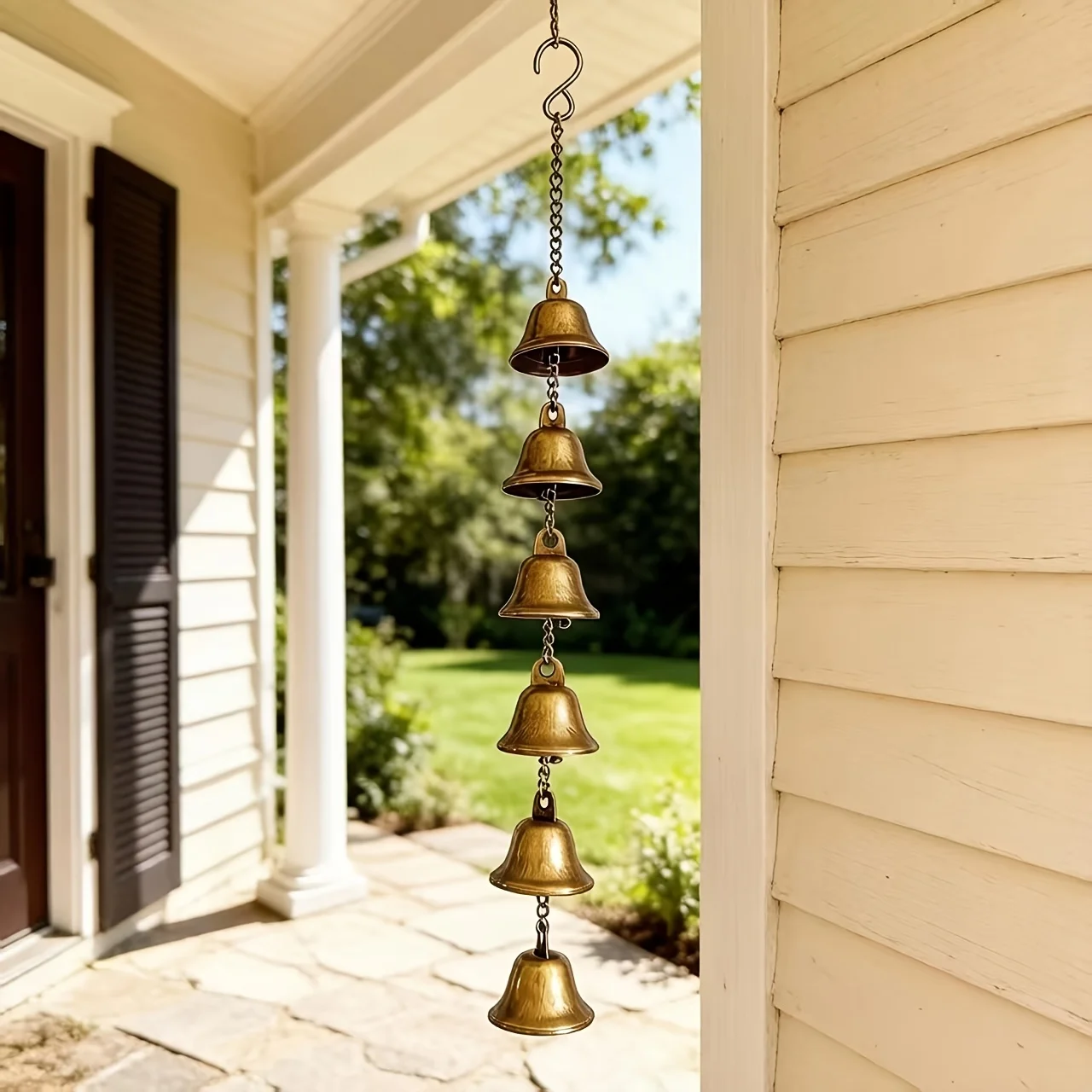6Pcs Metal Wind Chimes, Hand‑Assembled Rustic Bells with Hooks, Indoor‑Outdoor Garden & Home Holiday Decorations