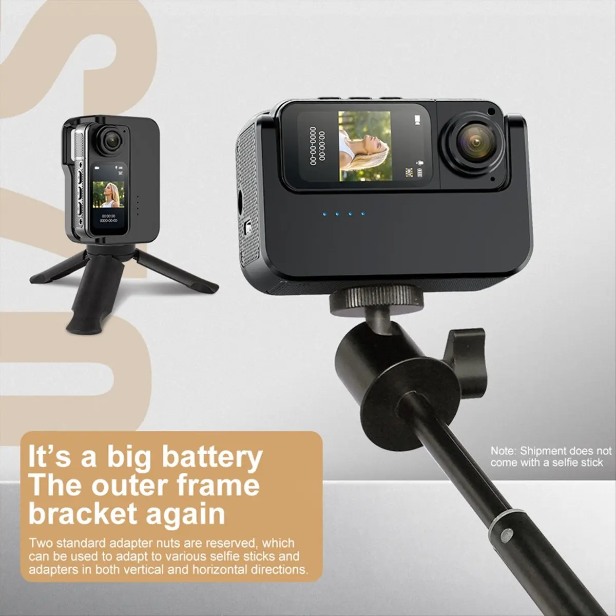 

N05R 2.7K Thumb Camera Wifi Action Camera 180° Rotate Sport Cam DV Cycling Recorder Camcorder Camera with Charging Case White
