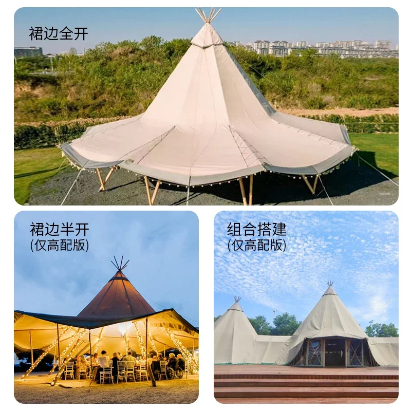Indian straw hat outdoor camping tent, scenic restaurant camp exhibition rainproof shade tent
