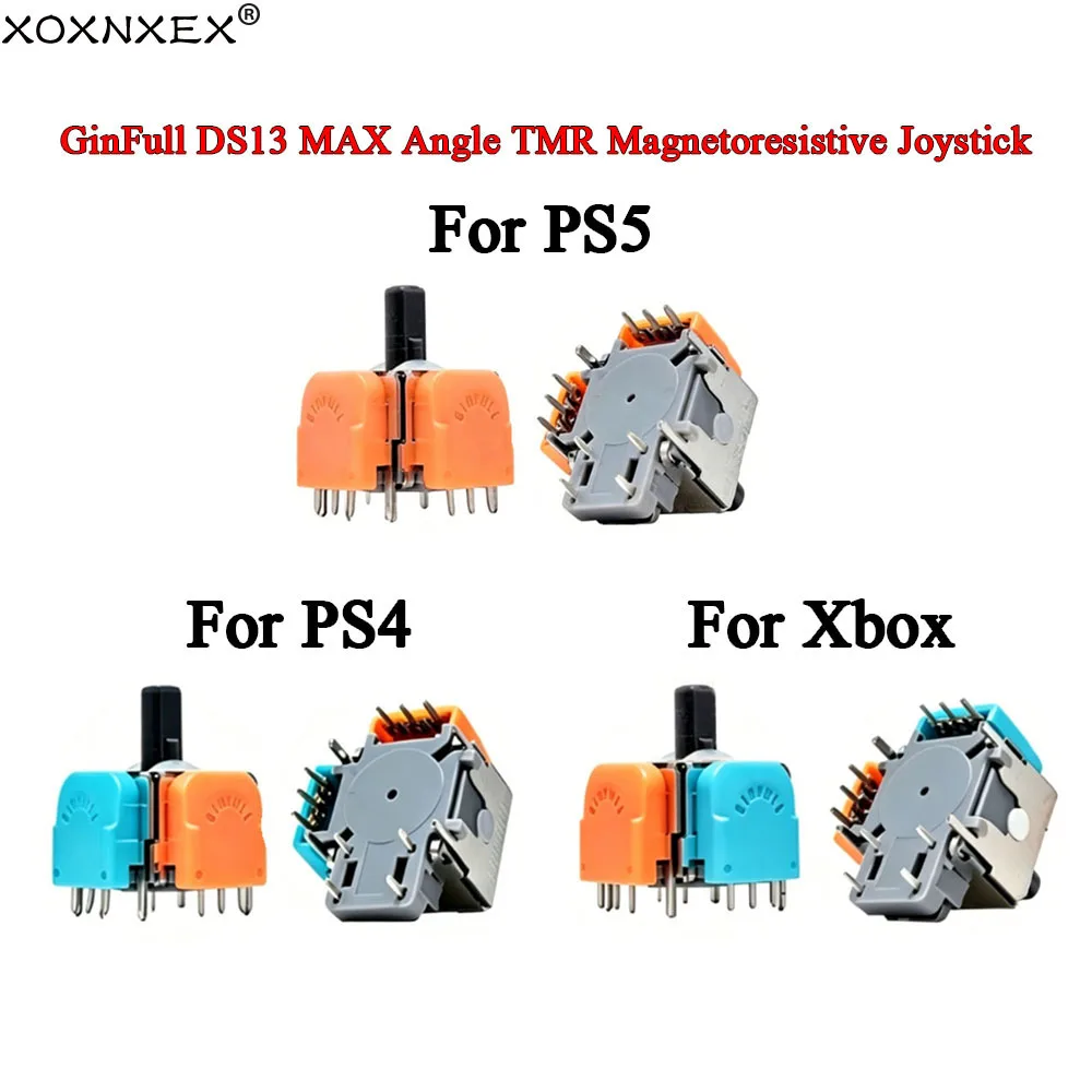 1/2/5PCS 2nd Generation GINFULL DS13 MAX TMR Electromagnetic Joystick For PS5 PS4 Xbox Gamepad Controller 3D Analog Stick Rocker