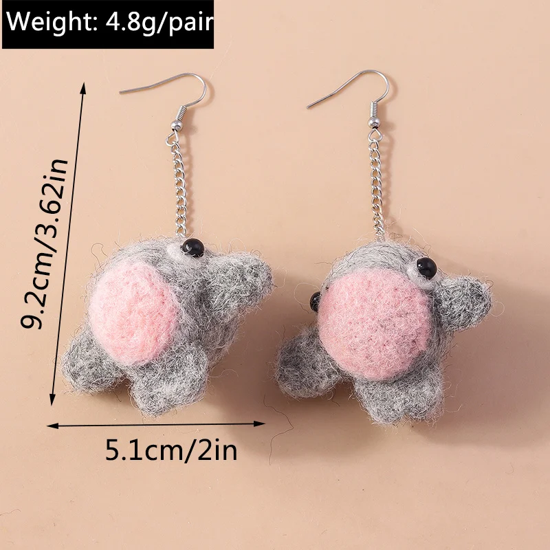 Aihua handgefertigte gestrickte niedliche Tier-Dinosaurier-Ohrringe für Frauen und Mädchen, gehäkeltes Einhorn, Bär, Fuchs, Hund, Ohrringe, niedliche Schmuckgeschenke – Detail 21