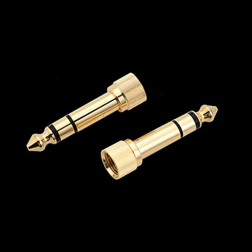 300pcs Gold Plated 6.35mm Male to 3.5mm Female Plug Stereo Audio Headphone Screw Adapter Connector