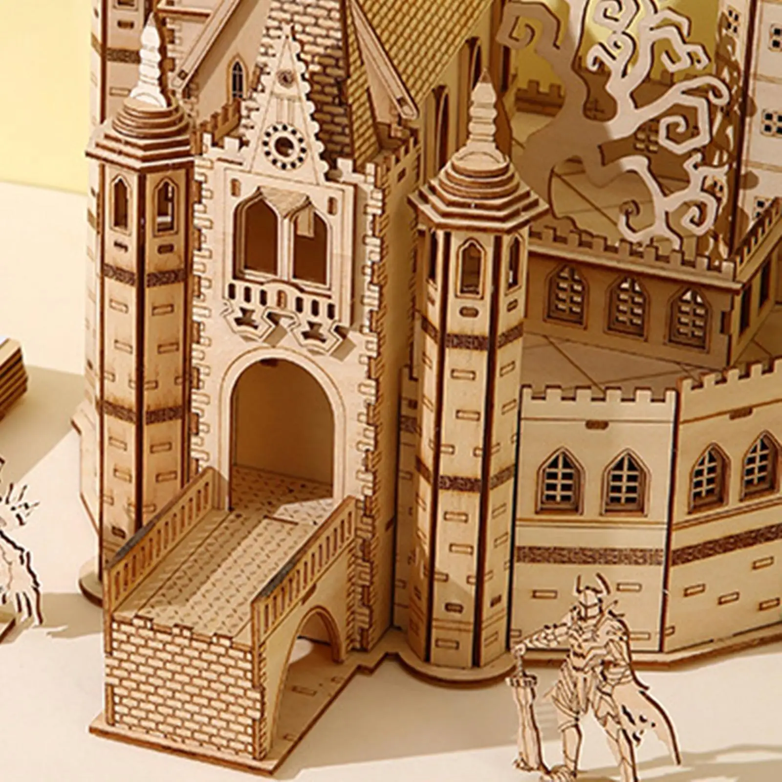 3D Wooden Castle Puzzle Craft Creative DIY Project for Adults Kids Gift