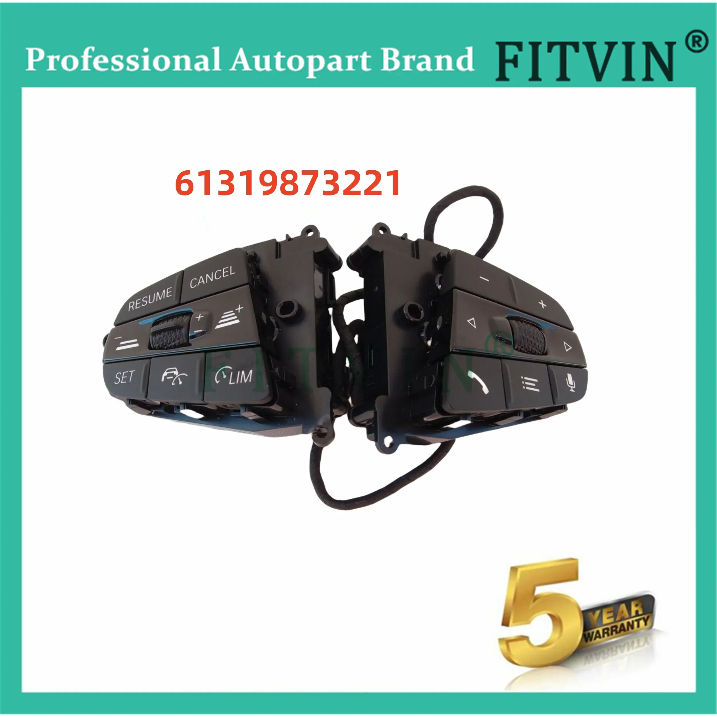 New 61319873221 For BMW G05 G14 G15 G20 G29 G16 G21 Original Steering Wheel MMulti-Function Button 61319873220