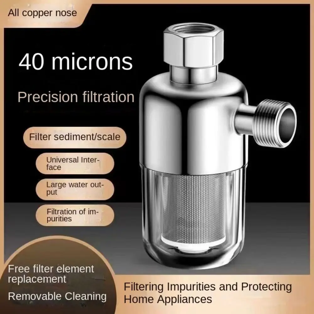 

Universal Full Copper Pre Water Filter Transparent Stainless Steel Water Purifier Anti-scaling 4 Points Spray Head Bathroom