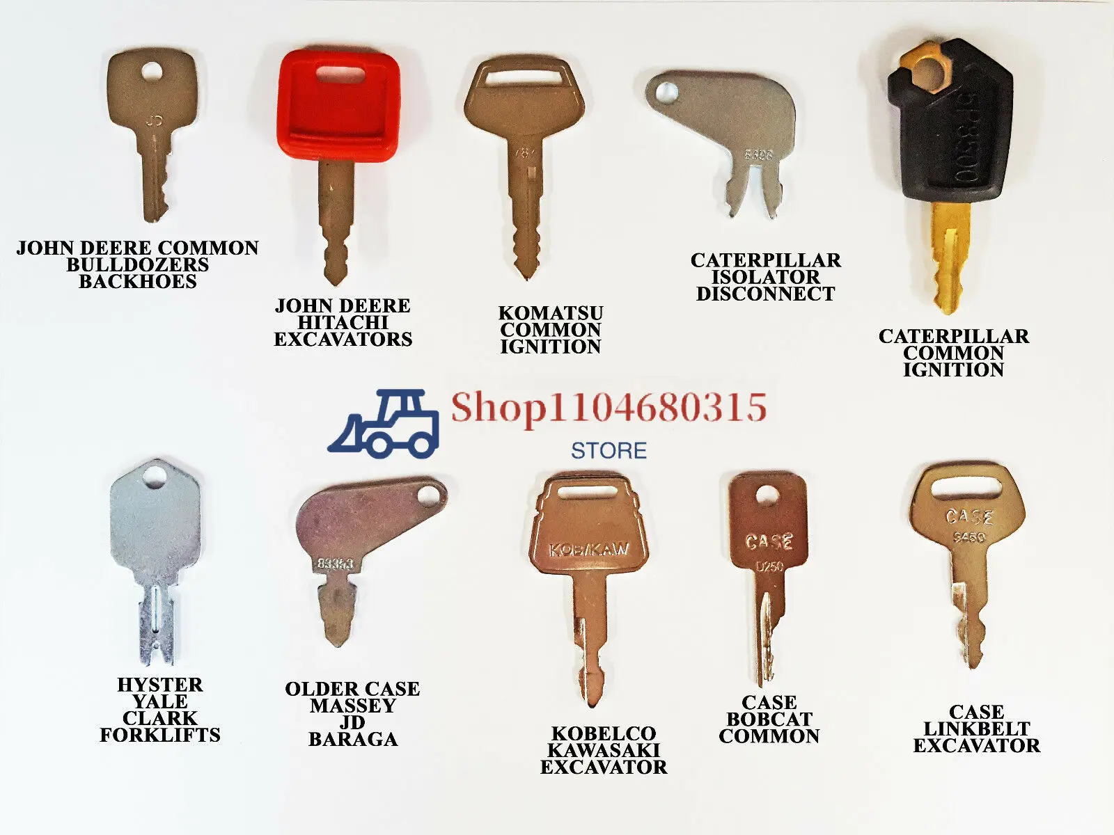 

23 Keys Heavy Equipment Construction Ignition Key Set For BOBCAT Hitachi Kobelco Daewoo Komatsu Excavator Dozer Backhoe Forklift