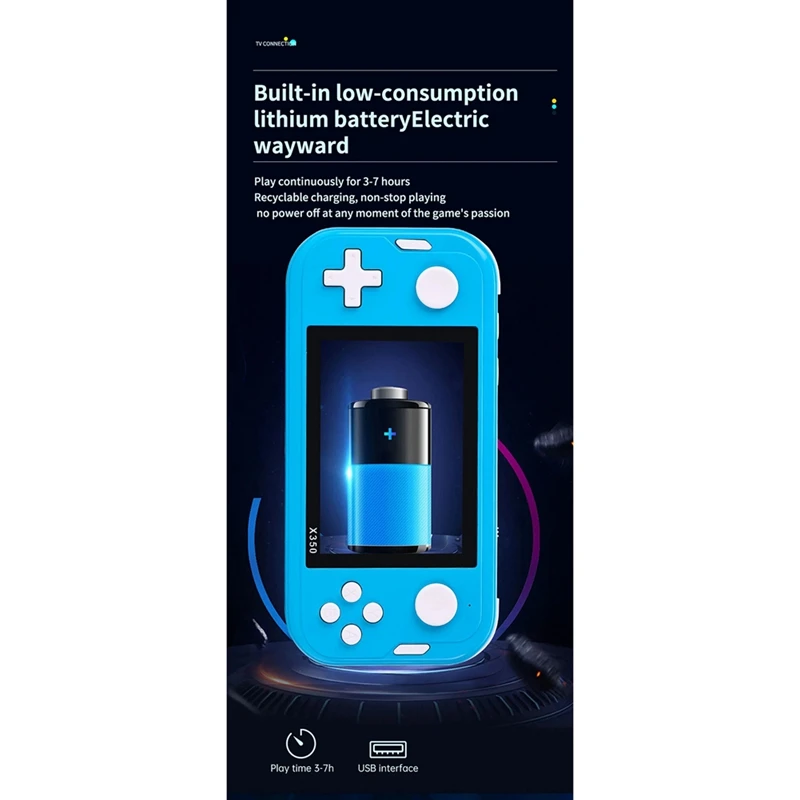 レトロポータブルビデオゲームコンソール,8 GB,6800ゲーム,ハンドヘルド,電子書籍,3.5インチ
