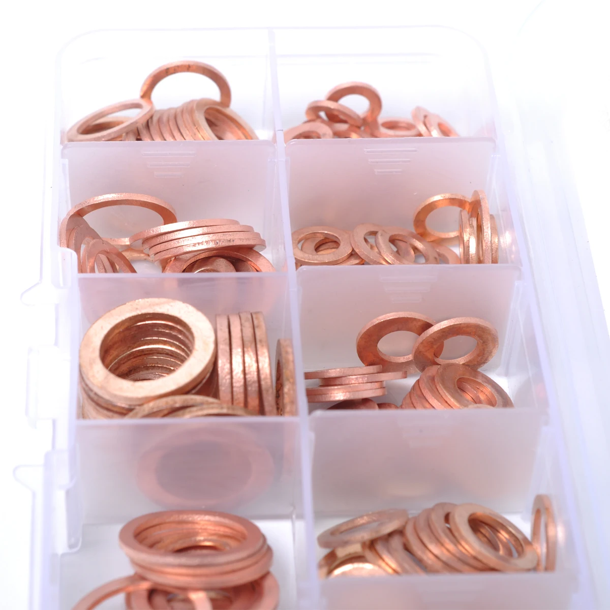 

200 Pcs Assortment Kit Copper Gasket Set Metal Washer Metric System Washers for Bolts