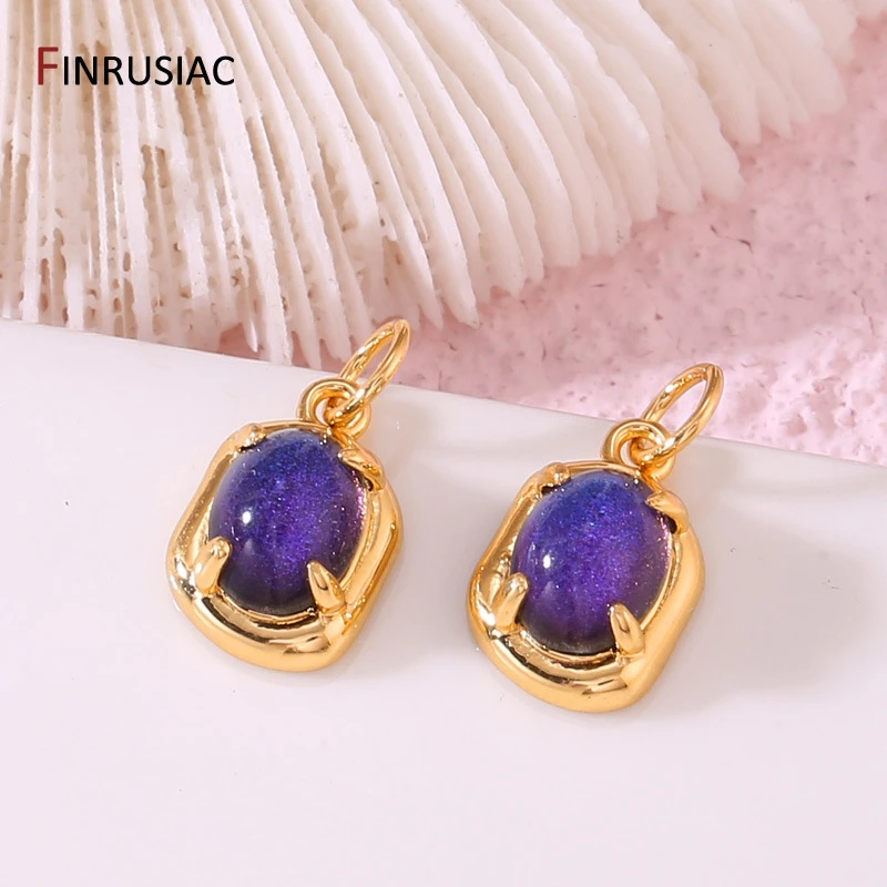 DIY Jewelry Handmade Accessories 2022 New Trendy 14K Gold Plated Candy Color Pendant Bracelet Drop Earrings wholesale