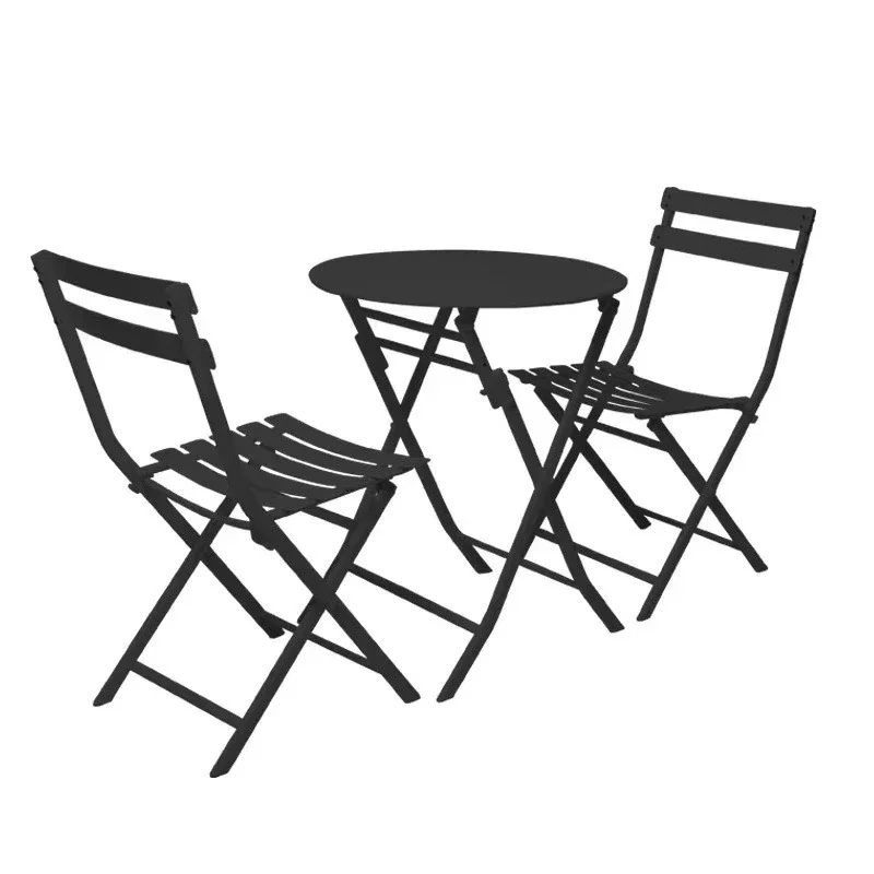 

Outdoor folding table and chair combination cafe milk tea shop outdoor terrace small garden outdoor chair