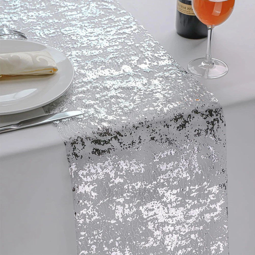 معدني فضي الجدول عداء ارتفع ال - مراجعة Table Runner Sequin وسعره