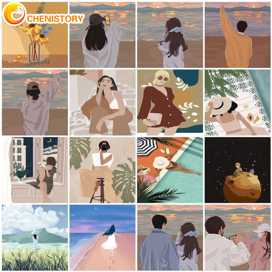 

CHENISTORY Diy Oil Paint By Number Landscape Picture By Numbers On Canvas Adults Acrylic Paint HandPaint For Home Decoration
