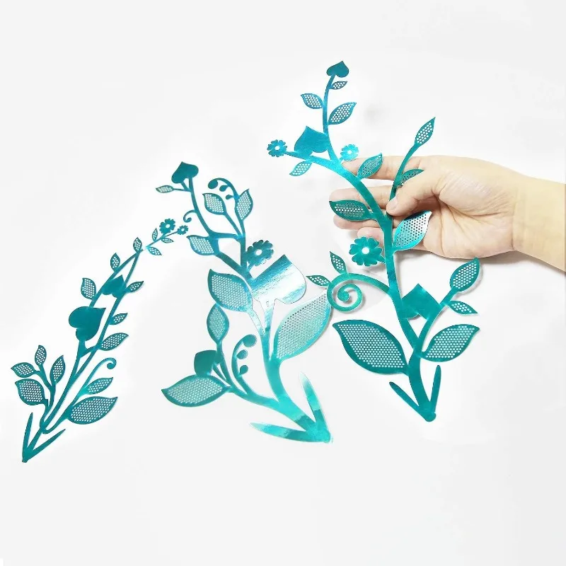 Teal Blue Leaf Paper Garlands Vines 12pcs Indigo Streamers Anniversary Wedding Tea Party Decorations Party Hanging Leaves Banner