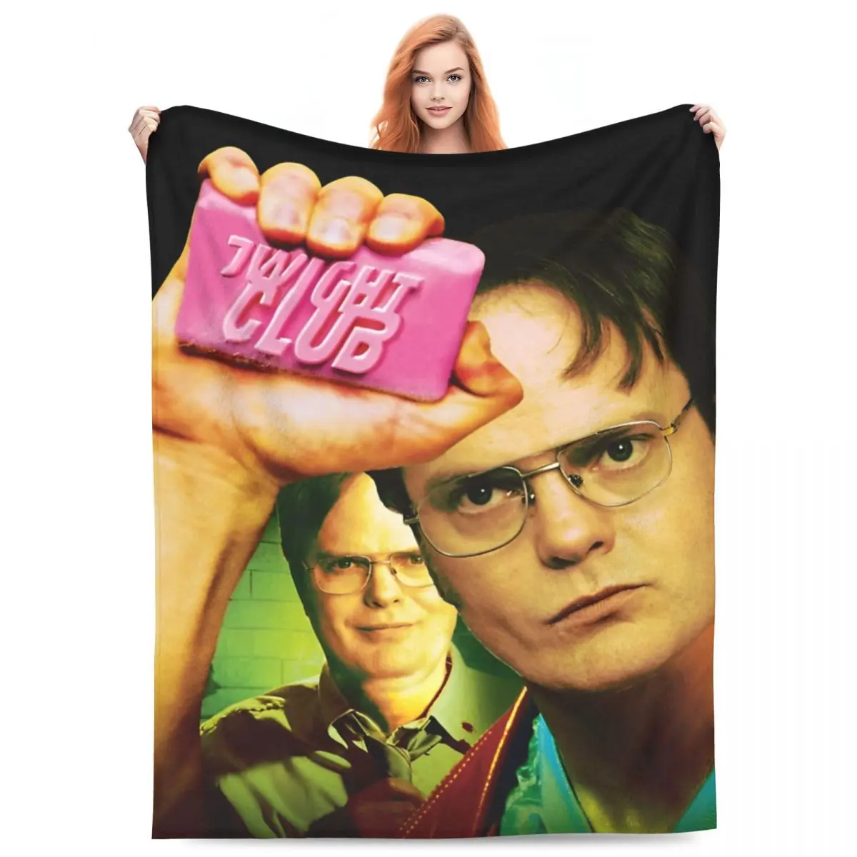 Dwight Schrute Club Blankets Flannel Autumn/Winter The Office TV Show Multi-function Super Warm Throw Blanket for Bed Quilt