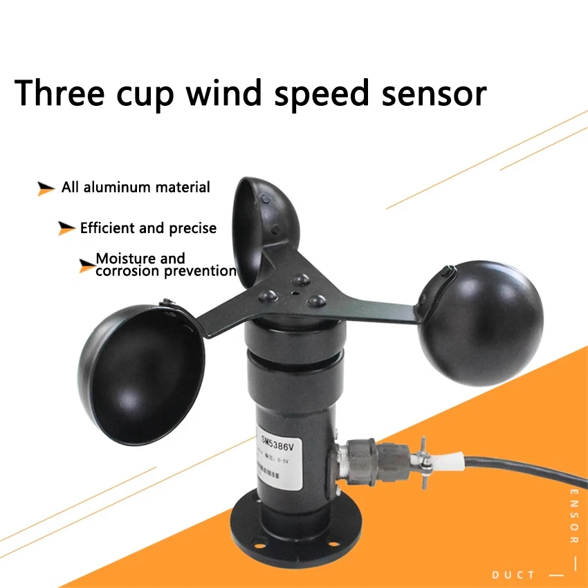 

Three Cup Wind speed sensor Aluminum Alloy RS485 Pulse Controller 4-20ma 0-5v Wind Speed Transmitter Anemometer