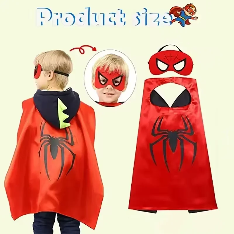 Kleur Kindermantel Superheld Spider Mantel Iron Man Afdrukken Kinderen Cape Jongens Meisjes Captain America Cape Kerstcadeau Halloween
