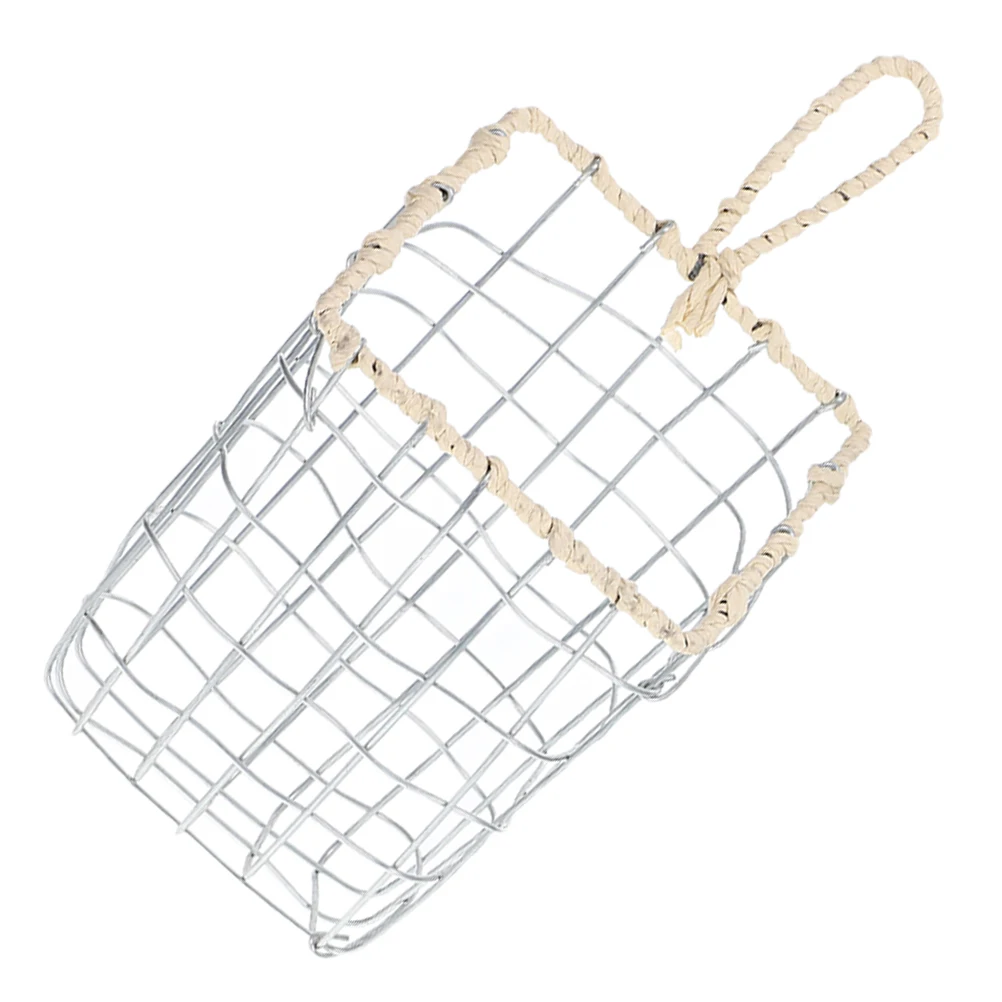 

Iron Wire Storage Basket Multifunctional Snacks Fruit Bread Organizer Handcrafted Wall Hanging Kitchen Pantry Metal Basket