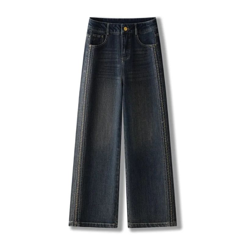 

Vintage Narrow Jeans for Women, and Winter, Elegant Slimming Draped Casual Petite Straight Pants