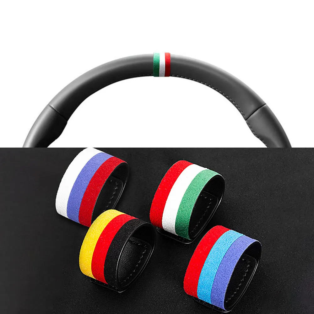 자동차 스티어링 휠 상단 마커, 테슬라 모델 Y 모델 3 X S 센터 라인, 레드 마킹, 슈퍼 스웨이드 장식 액세서리