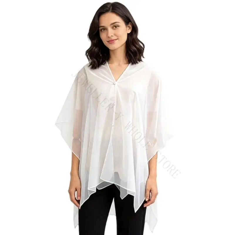 R7UF Breathable Capes Double Side Wear Shawl Decorative Shoulder Wrap For Bride Bridesmaids Wedding Guests Dressingup