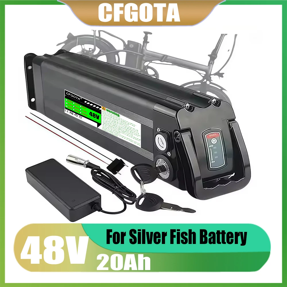 48V electric scooter 20AH-50AH Silver Fish lithium battery, bottom discharge 4-pin, built-in BMS protection, 2000W