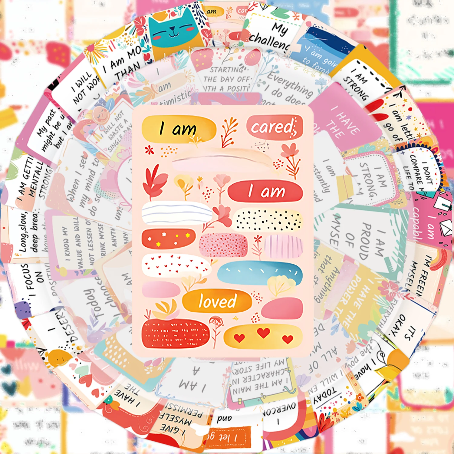 50 Workplace Self-Motivation and Encouragement Stickers, Vibrant Sticker Decals Suitable for Water Bottles, Laptops, Cell Phones, Suitcases, Skateboards, Guitars, and Party Decorations