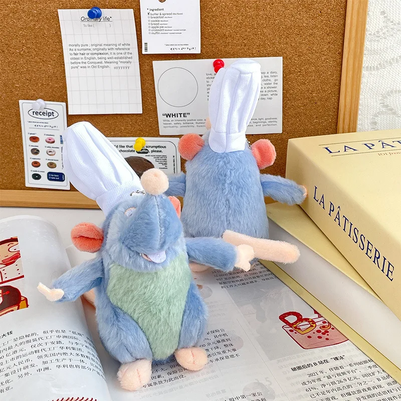 Kawaii Disney Cartoon Image Ratatouille Plush Toy Keychain Cute Backpack Pendant Couple Decoration Accessories Gifts for Friends