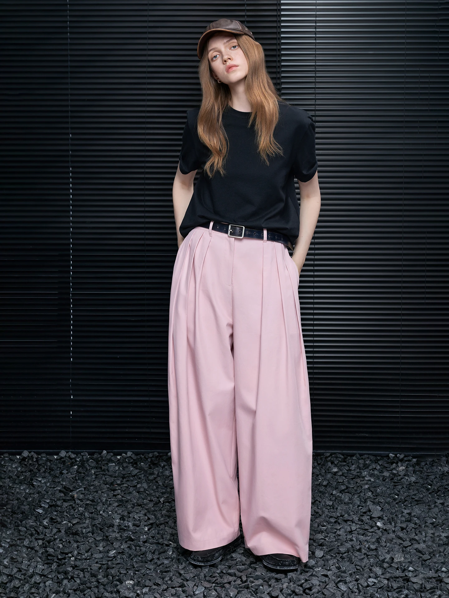 

High Waist Wide Leg Casual Pants Women's Loose Drapey Lazy Sle Versatile Cotton Straight Leg Trousers Street Sle Spring 2026