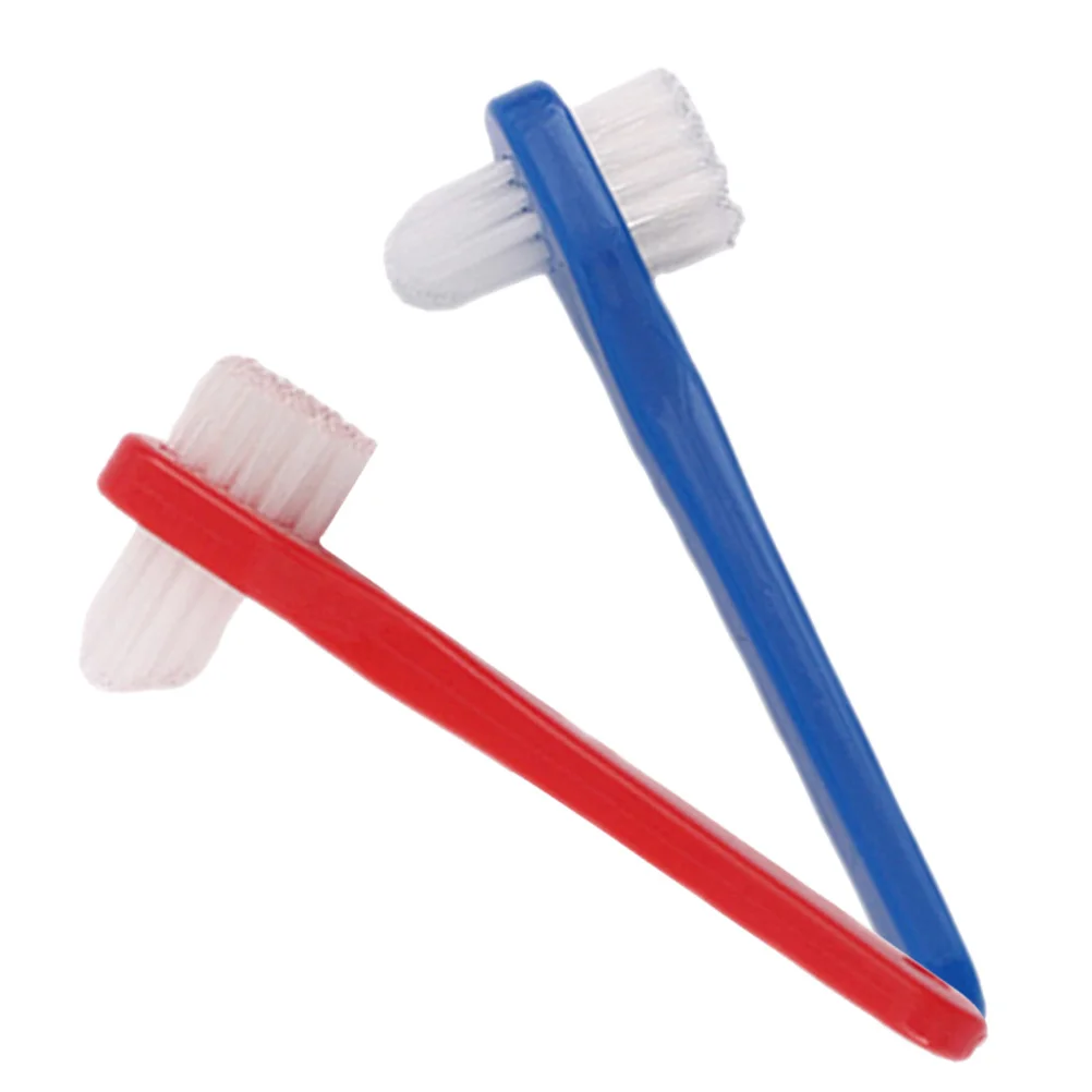 

2pcs Denture Toothbrush Small Double-Sided Retainer Brush For Fake Teeth Care Portable Oral Cleaner Tool Dental Accessory