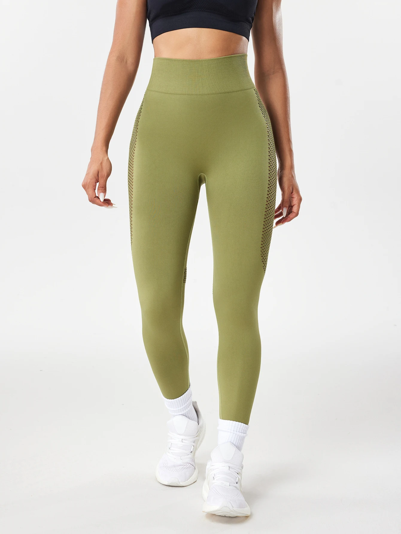 المرأة سلس الجانب جوفاء اليوغا السراويل عالية الخصر رفع طماق تمتد الرياضة اللياقة البدنية عارضة مريحة وضيقة السراويل