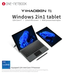 ONE-NETBOOK T1 laptop Windows 2-IN-1 Tablet Intel 12th Gen i7-1260P i5-1240P 16G + 512GB/1TB/2TB 13 