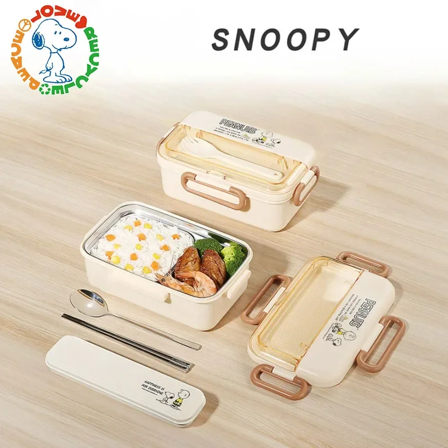 

Snoopy Lunch Box Cutlery Set 304 Stainless Steel Student Lunch Box Junior High School Students Work with Rice Bowl kids Gift