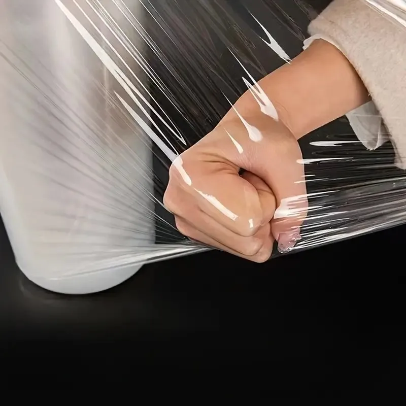 1/2pcs PE Stretch Film Roll, Heavy-Duty Transparent Wrap for Packaging, Industrial Preservation, Moving & Shipping