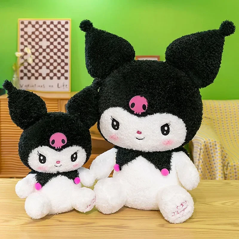 Kawaii Sanrio Kuromi pluszowa zabawka wypchane zwierzęta lalka-królik kreskówka śliczna poduszka poduszka wystrój pokoju Anime Peluche zabawka prezent