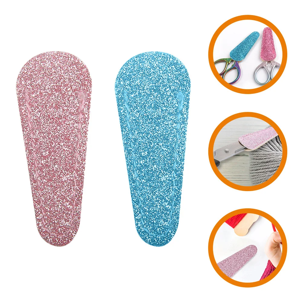 2Pcs Glitter Scissor Covers Premium PU Durability Manicure Tool Protector Cover for Nail Scissors Secure Fit