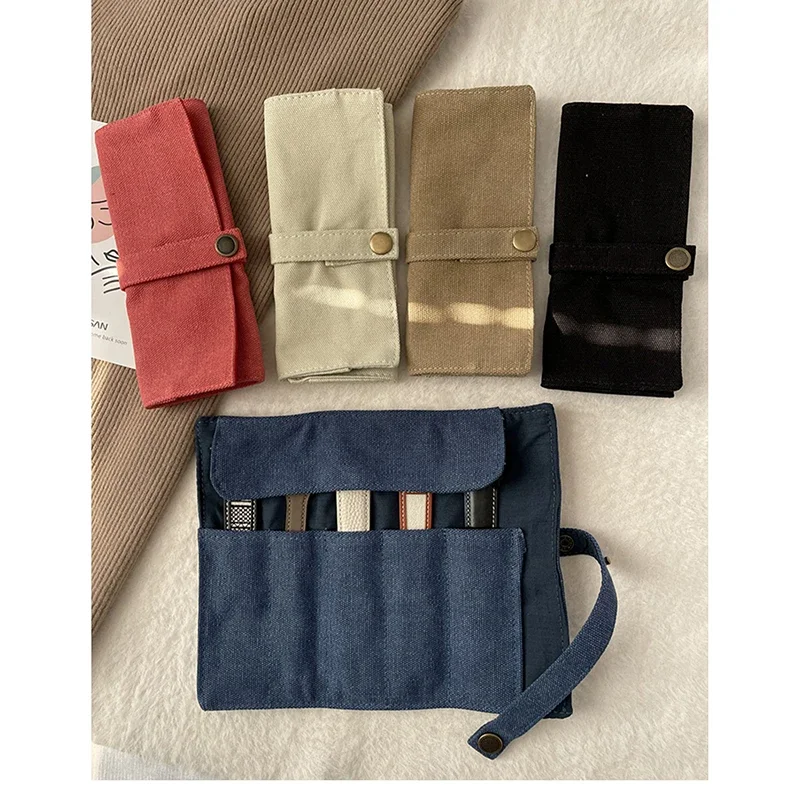 Organizzatore per rotolo di cinturino per orologio con scatola di immagazzinaggio a 5 slot Cinturino per orologio Borsa per orologio intelligente Custodia da viaggio fatta a mano in pelle