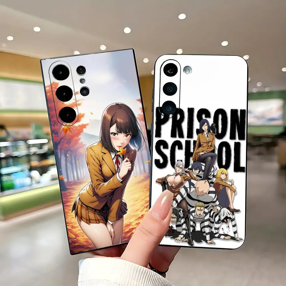 Prison School Hot Anime Phone Case For Samsung Galaxy S26 S25 S24 S23 S22 S21 Plus Ultra Fold A Soft Black