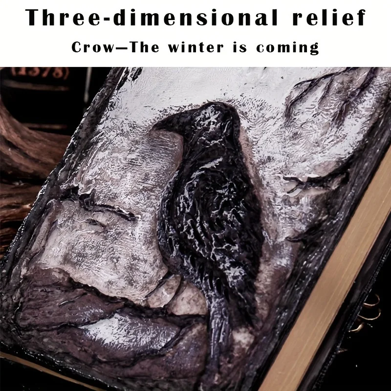 1 szt. Notatnik 3D Relief Crow Retro COS Magic Hand Ledger Codzienny notatnik