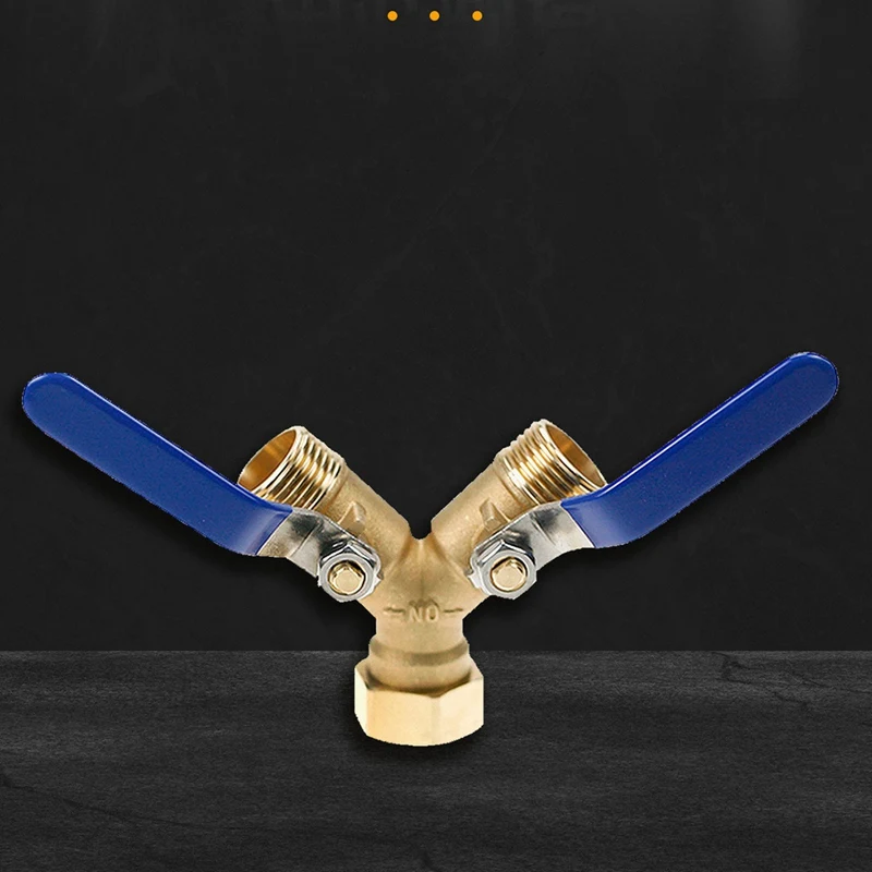 Gartenschlauch-Splitter, Schlauch-Y-Splitter mit Abschaltung, Schlauch-Splitter 2-Wege-Hochleistung, Y-Ventil 3/4 Zoll GHT-Gewinde