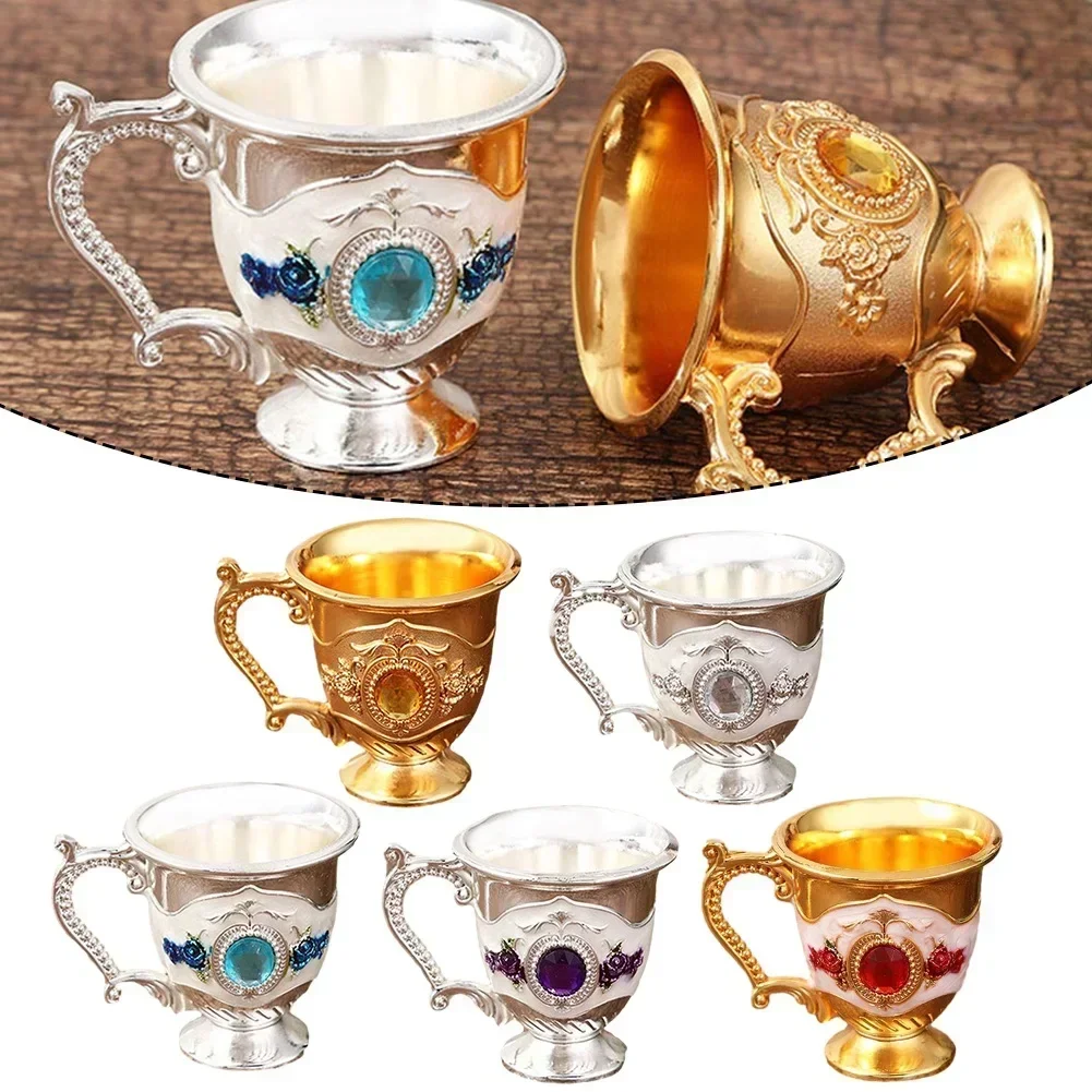 

Fashion Europe And The United States Style Creative Home Metal White Wine Cup Alloy Pattern Gems Decorated Classical Wine Sets