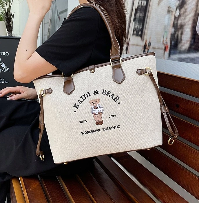 

Сумка через плечо с милым медведем и аппликацией — вместительная сумка через плечо под мышками премиум-качества