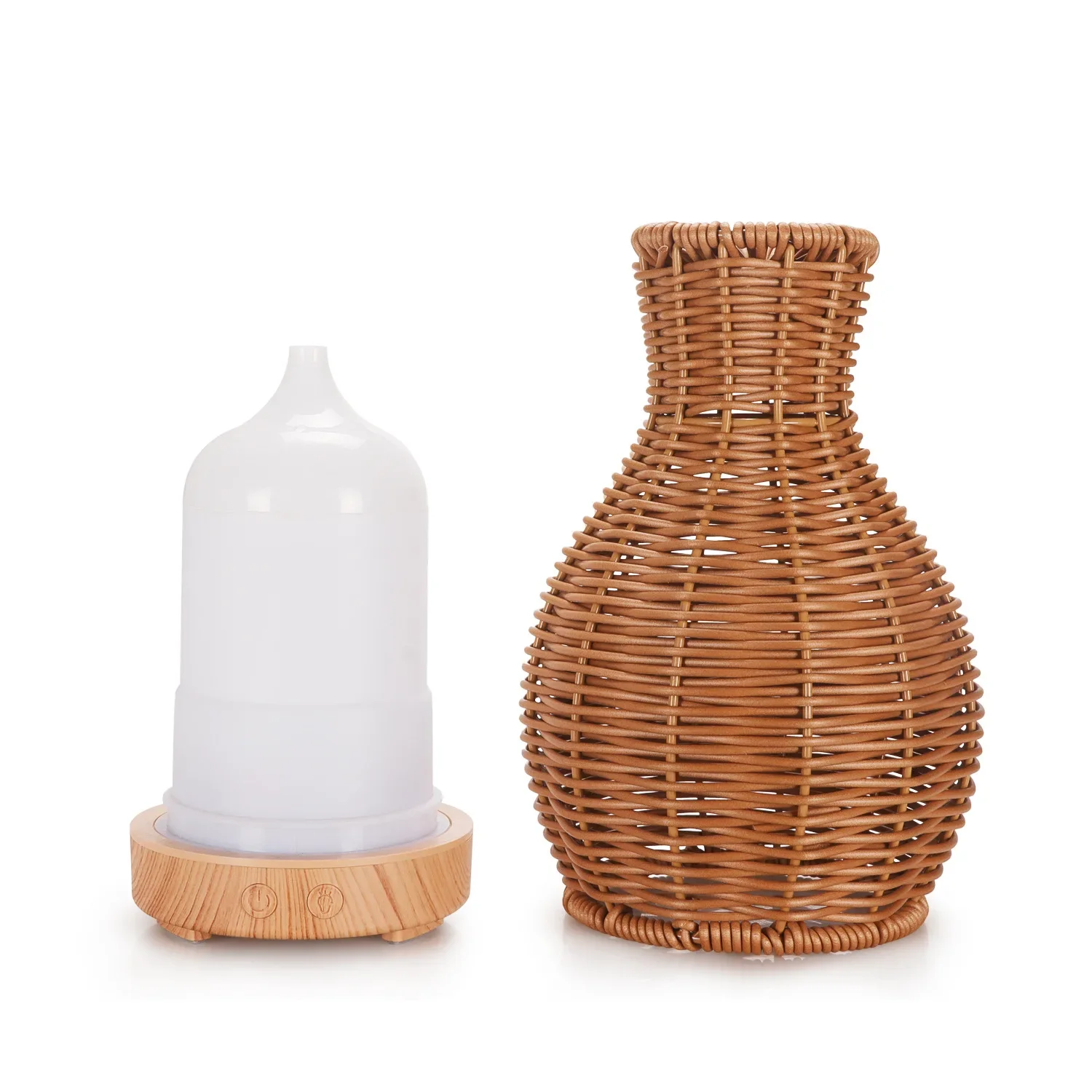 New Handmade Rattan Aromatherapy Machine Luminous Hollow Ultrasonic Alarm Air Humidifier Car Mini Aromatherapy Machine