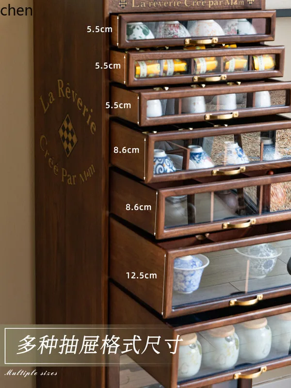 YFY Dental  Storage  Tea Set  North American Black Walnut Vintage  Curio