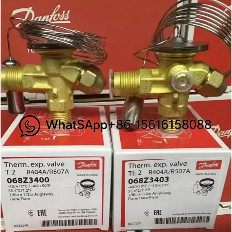 Danfoss T2 TE2 Thermal Expansion Valve R22 R507 404A  068Z3206    068Z3209  068Z3400 068Z3403