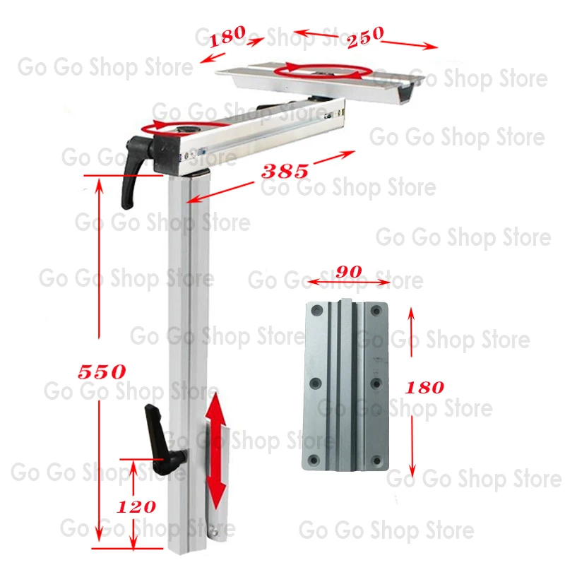 Estrutura de mesa portátil rotativa de liga de alumínio, pernas de mesa universais modificadas, mesa de elevação removível