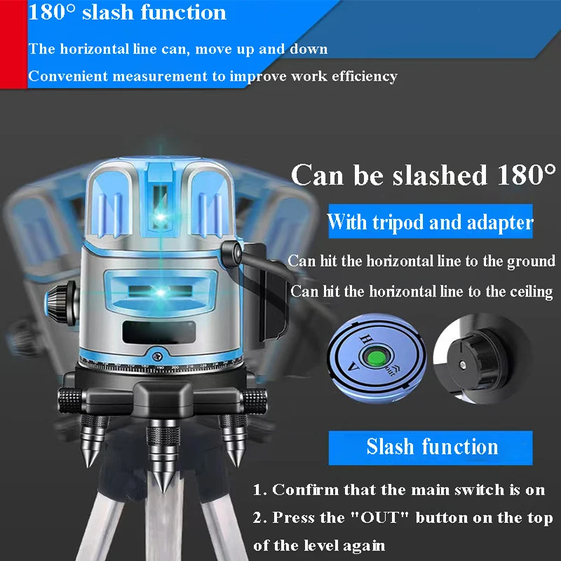 Blue Laser Level Optical Instruments High Power Laser Receiver Laser Measuring Tool Self Leveling Construction Tools Laser Level