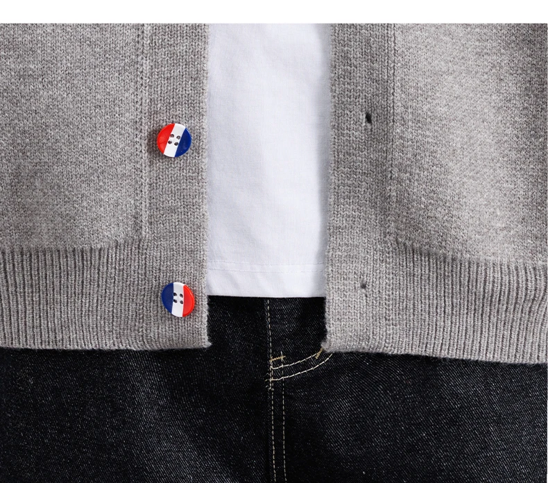 Hochwertige Herren-Strickjacke, Designer-Neuheit mit Hundeaufdruck, Rundhalsausschnitt, Frühling/Herbst, Klassischer Knopf, Gestreifter Modischer Freizeitpullover – Detail 22