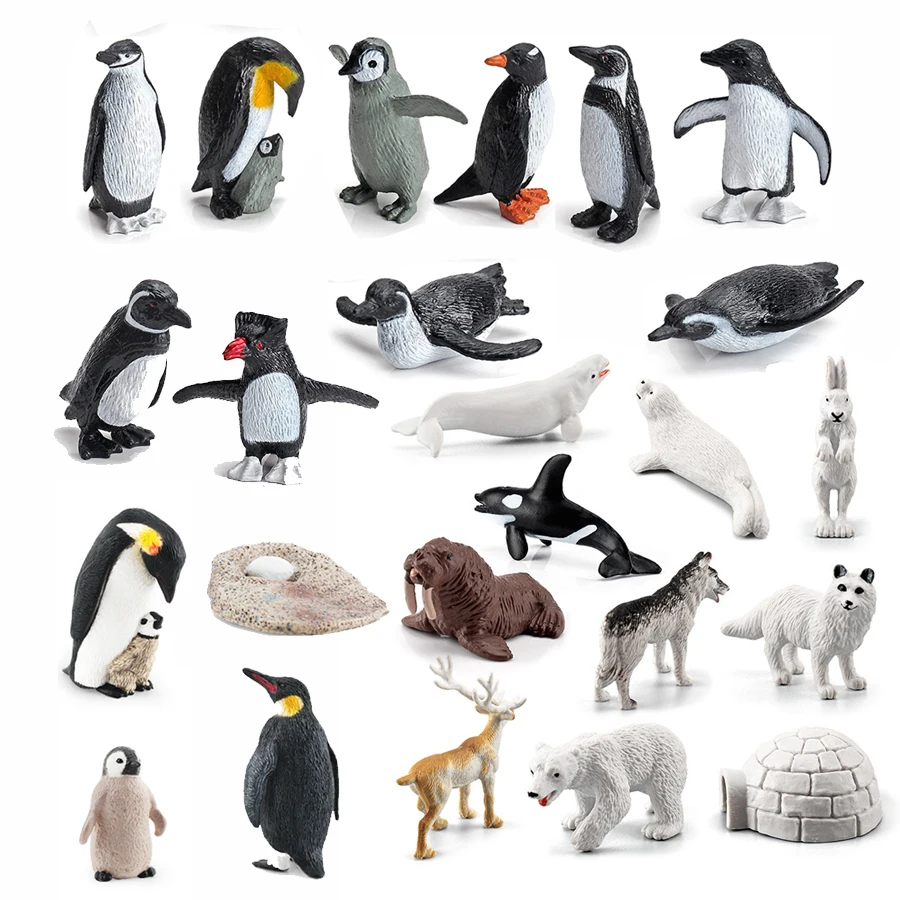 

Realistic Polar Animals,Penguin Growth Cycle Model Figurines Toy Arctic Penguins Animal with Igloo Figures PlaySet for Kids